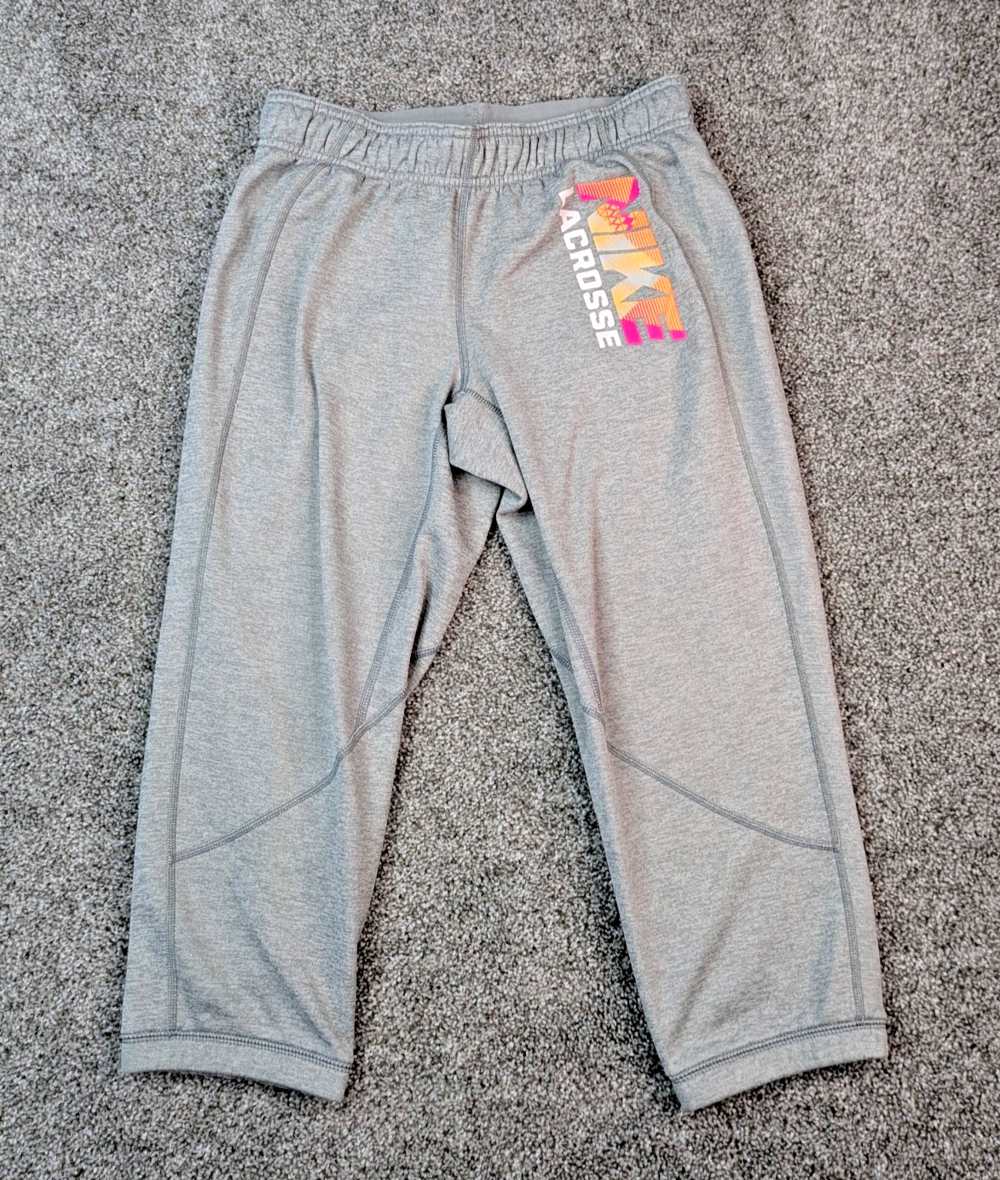 Nike Jogger Pants Womens XS Gray Therma Fit Lacrosse Cropped Sweats Lounge